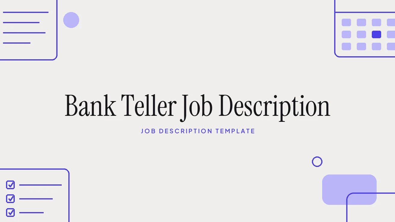 Bank Teller Job Description