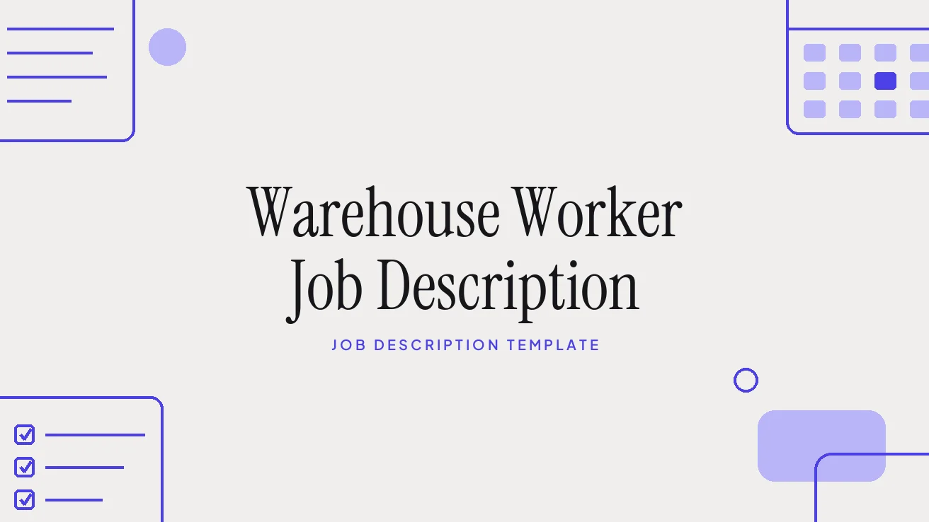Warehouse Worker Job Description