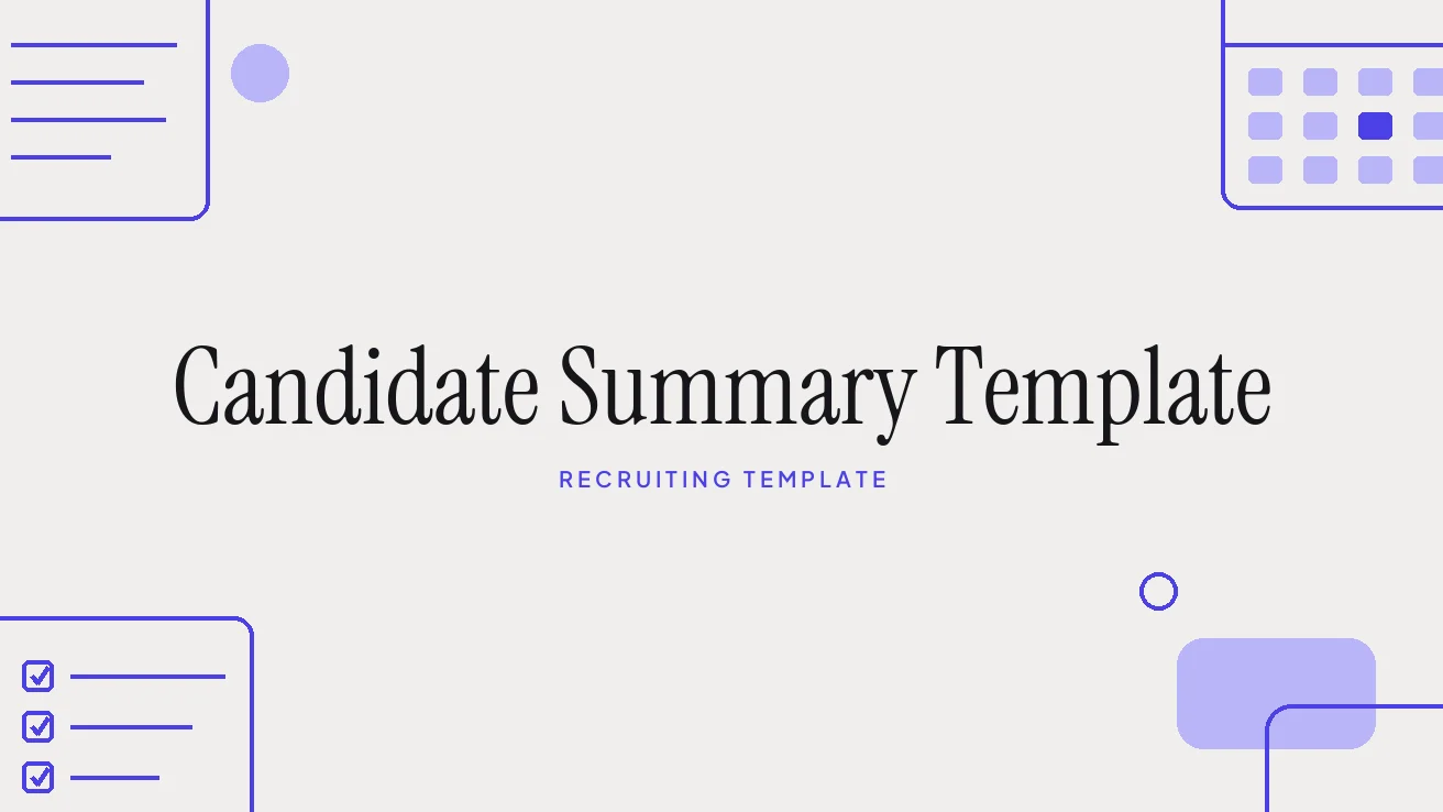 Candidate Summary Template