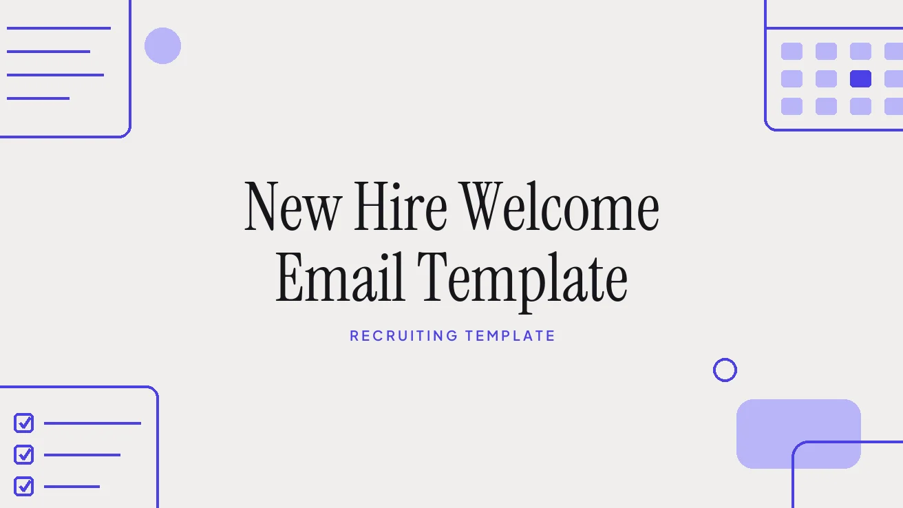 New Hire Welcome Email Template